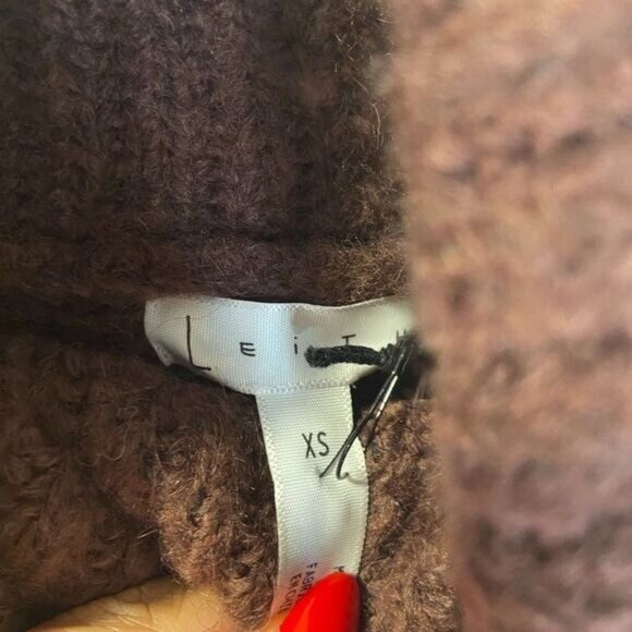 Leith Dolman Soft Ribbed Knit Turtleneck Burgundy‎ Sweater NWT - Picture 4 of 5